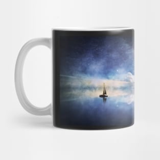 Segelschiff auf Sternenozean Mug